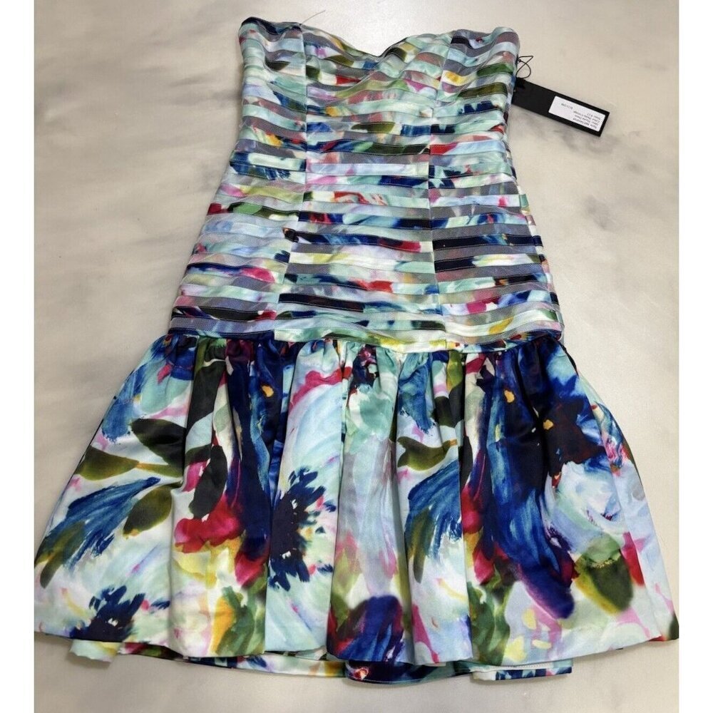 NWT Parker Black Mini Fit N Flare Thyme Dress In Peony Corsage Formal